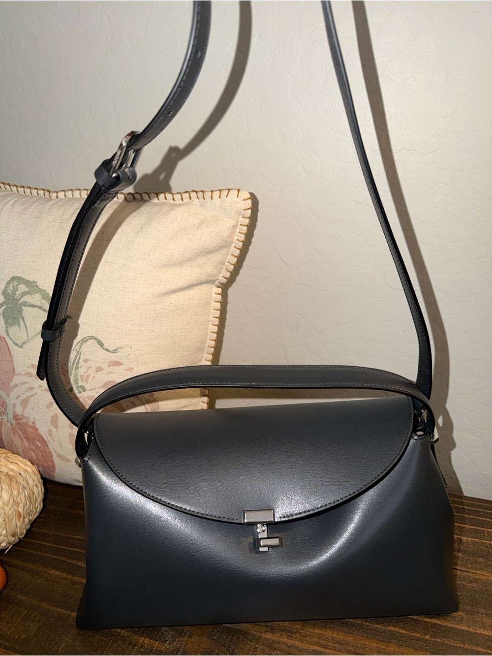 Toteme T-Lock Smooth Leather Top Handle